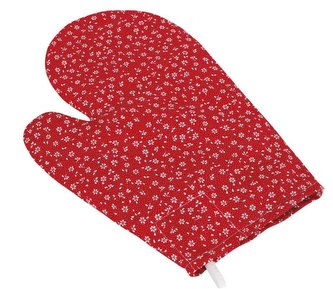 Kuchyňská chňapka - červený kvítek - chňapka 28x18 cm