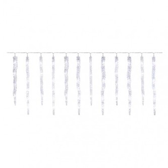 LED vánoční girlanda - rampouchy, 12 ks, 3,6 m, venkovní i vnitřní, studená bílá