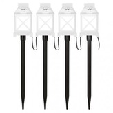 LED dekorace – zapichovací lucerny bílé, venkovní i vnitřní, studená bílá