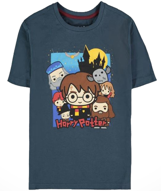Dětské tričko Harry Potter: Chibi Postavy (146-152 cm) modrá bavlna