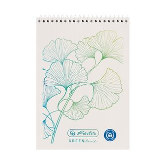 Herlitz - Spirálový blok A7/50 listů, čtvereček, Ginkgo