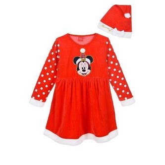 ŠATY  A ČEPIČE MINNIE VÁNOCE - velikost 8