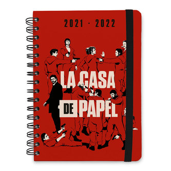 Plánovací diář A5 2021/2022 La Casa De Papel|Papírový dům: Loupež peněz (14,8 x 21 cm)