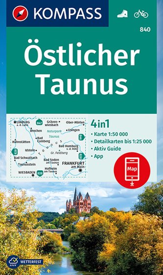 KOMPASS Wanderkarte Östlicher Taunus 1:50 000  LZ bis  2026