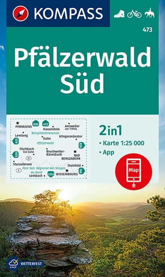 KOMPASS Wanderkarte Pfälzerwald Süd 1:25 000  LZ bis 2026