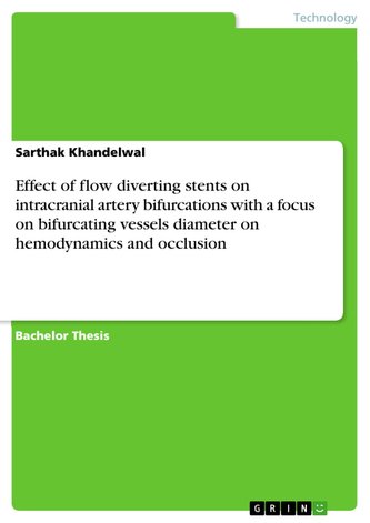Effect of flow diverting stents on intracranial artery bifurcations with a focus on bifurcating vessels diameter on hemodynamics