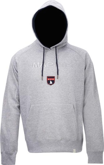 MARINE - pánská mikina s kapucí - grey melange - L