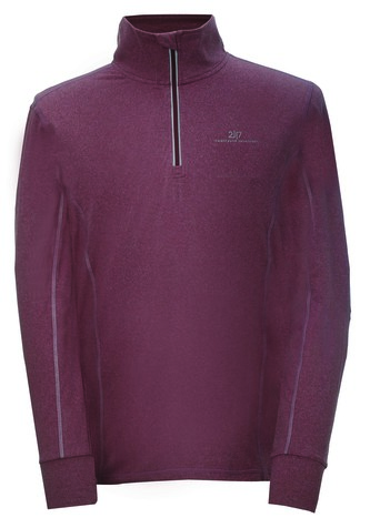 EKUDDEN - pánská powerfleece mikina 1/2 zip - Wine red - 3XL