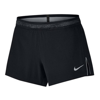 W NK AROSWFT SHORT 4IN, 10 | RUNNING | WOMENS | SHORT | BLACK/WOLF GREY/WOLF GREY | L