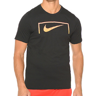 NIKE SWOOSH GOAL TEE, 10 | FOOTBALL/SOCCER | MENS | SHORT SLEEVE T-SHIRT | BLACK/BLACK | L