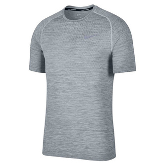 M NK DF KNIT TOP SS, 10 | RUNNING | MENS | SHORT SLEEVE TOP | PURE PLATINUM/COOL GREY | XL