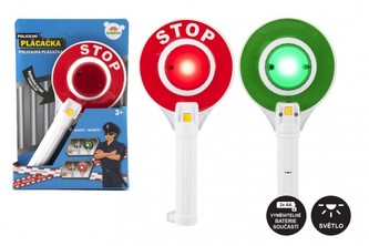 Policejní plácačka plast 23cm na baterie se světlem v krabičce 17x25x4cm Policejní plácačka plast 23cm na baterie se světlem v krabičce 17x25x4cm