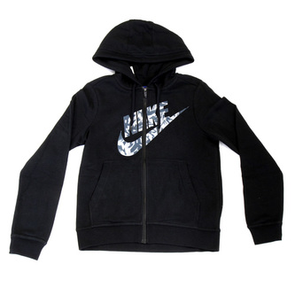 W NSW HOODIE FZ FLC GX TXT FLR, 10 | NSW OTHER SPORTS | WOMENS | HOODED FULL ZIP LS TOP | BLACK | S