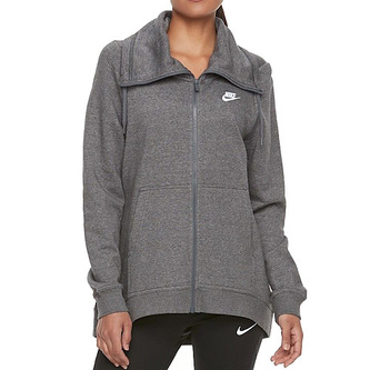 W NSW FNL FZ CLUB, 10 | NSW OTHER SPORTS | WOMENS | HOODED FULL ZIP LS TOP | CHARCOAL HEATHR/CHARCOAL HEATH | S