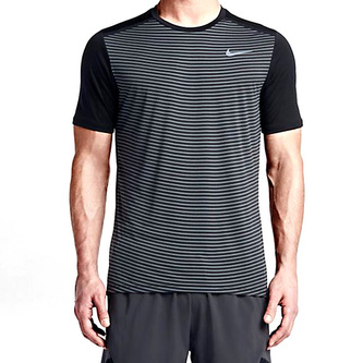 NIKE DRI-FIT RACING PR SS, 10 | RUNNING | MENS | SHORT SLEEVE TOP | BLACK/REFLECTIVE SILV | L
