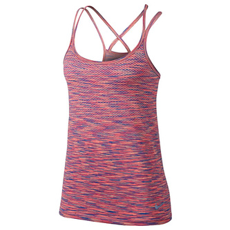 W NK DF KNIT TANK, 10 | RUNNING | WOMENS | TANK TOP/SINGLET | LT PHOTO BLUE/RACER PINK/SUNSE | L