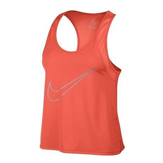 W NK DRY TANK RUN FAST, 10 | RUNNING | WOMENS | TANK TOP/SINGLET | TURF ORANGE/REFLECTIVE SILV | L