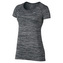 W NK DF KNIT TOP SS, 10 | RUNNING | WOMENS | SHORT SLEEVE TOP | BLACK/HTR | M