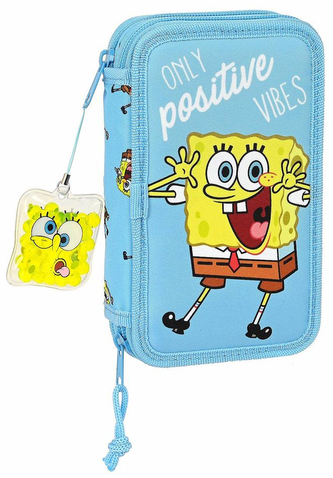 Dvoudílné školní pouzdro Spongebob: Positive Vibes (12,5 x 19,5 x 4 cm)