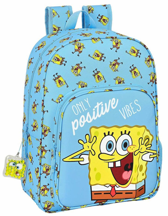 Školní batoh Spongebob: Positive Vibes (objem 19 litrů|33 x 42 x 14 cm) modrý polyester