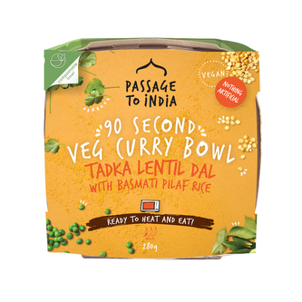 PASSAGE TO INDIA Čočkový Dal bezlepkové vegan kari s rýží basmati 280g