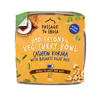 PASSAGE TO INDIA Kešu Korma bezlepkové vegan kari s rýží basmati 280g