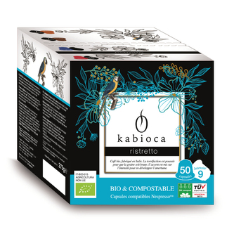 BIO kompostovatelné kávové kapsle pro Nespresso Ristretto 50ks