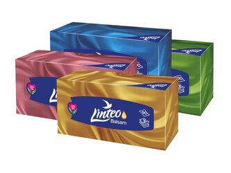 Linteo Papírové kapesníky Linteo 3 vrstvé 90ks BOX s balzámem unisex