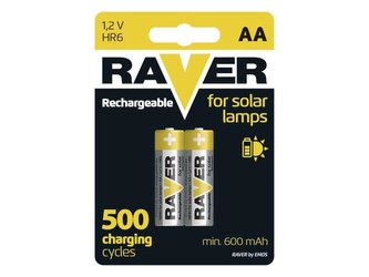 Baterie AA (R6) nabíjecí 1,2V/600mAh RAVER solar  2ks