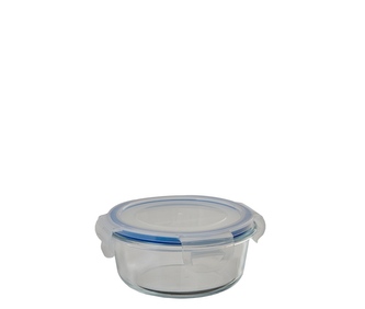 Dóza tvrzené sklo,plast víko 0,4l,kulatá 14x6cm