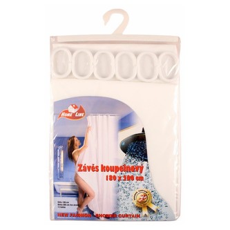 Závěs koupelnový jednobarevný, 180x200 cm, plast, mix barev