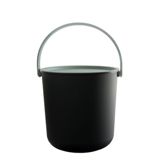AKITA vědro 10l černé s víkem zeleným