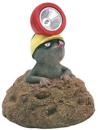 Dekorace zahradní krtek se solárním LED světlem