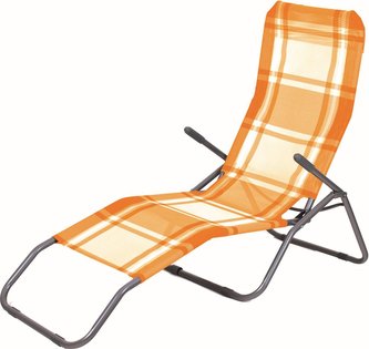 Lehátko plážové oranžová kostka
