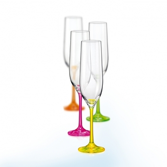 Sklenice na šampaňské 190 ml NEON 4 ks Sklenice na šampaňské 190 ml NEON 4 ks