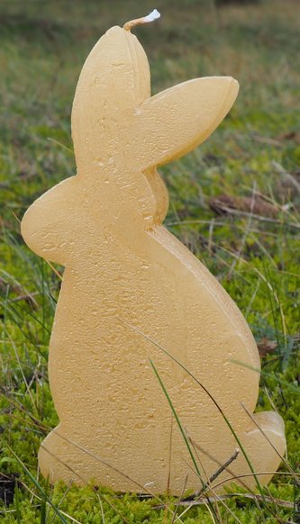 Svíčka zajíc béžový, výška 20 cm