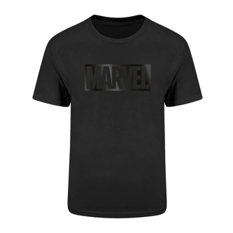 Pánské tričko Marvel Comics: Logo black on black (M) černá bavlna