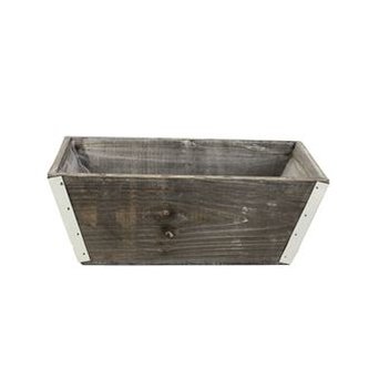 Květináč - obal hranatý dřevěný 30x15x12 cm šedý