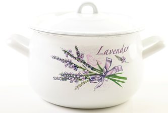 Hrnec 3,6 l baněný s poklicí Olymp levandule 20 cm