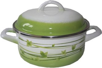 Rendlík smalt 2,75 l s poklicí dekor lístků 20 cm