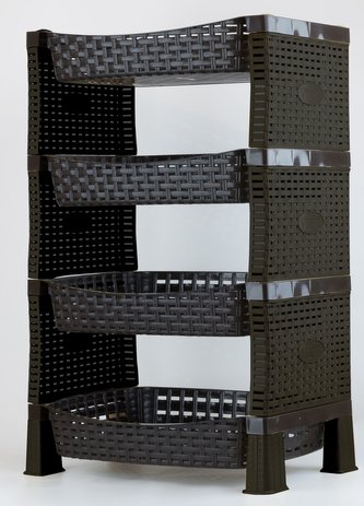 Regál polyratan 4 police 41x30x65 cm SHELF hnědý