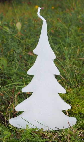 Svíčka STROMEK plochý 18x12cm bílý