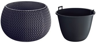 Květináč SPLOFY s vkladem 9 l / 37 cm antracit