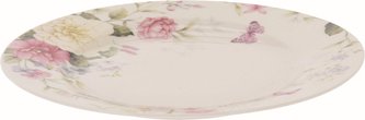 Talíř dezertní dekor květiny kostní porcelán
