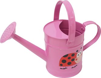 Konvička dětská zahradní kovová 1,6 l růžová