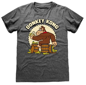 Pánské tričko Nintendo|Super Mario: Donkey Kong (2XL) šedá bavlna