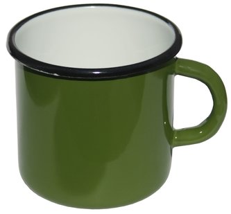 Hrnek smalt 8 cm/0,4 l světle zelený