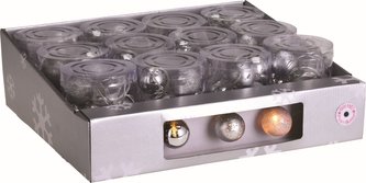 Světla vánoční 10 LED žárovek stříbrné kouličky