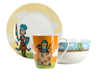 Sada jídelní RYTÍŘ dětská 3 díly porcelán