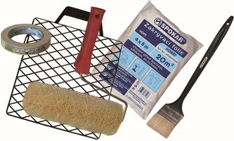 Souprava malířská 240mm + štětec zárohák 2\" + fólie zakr